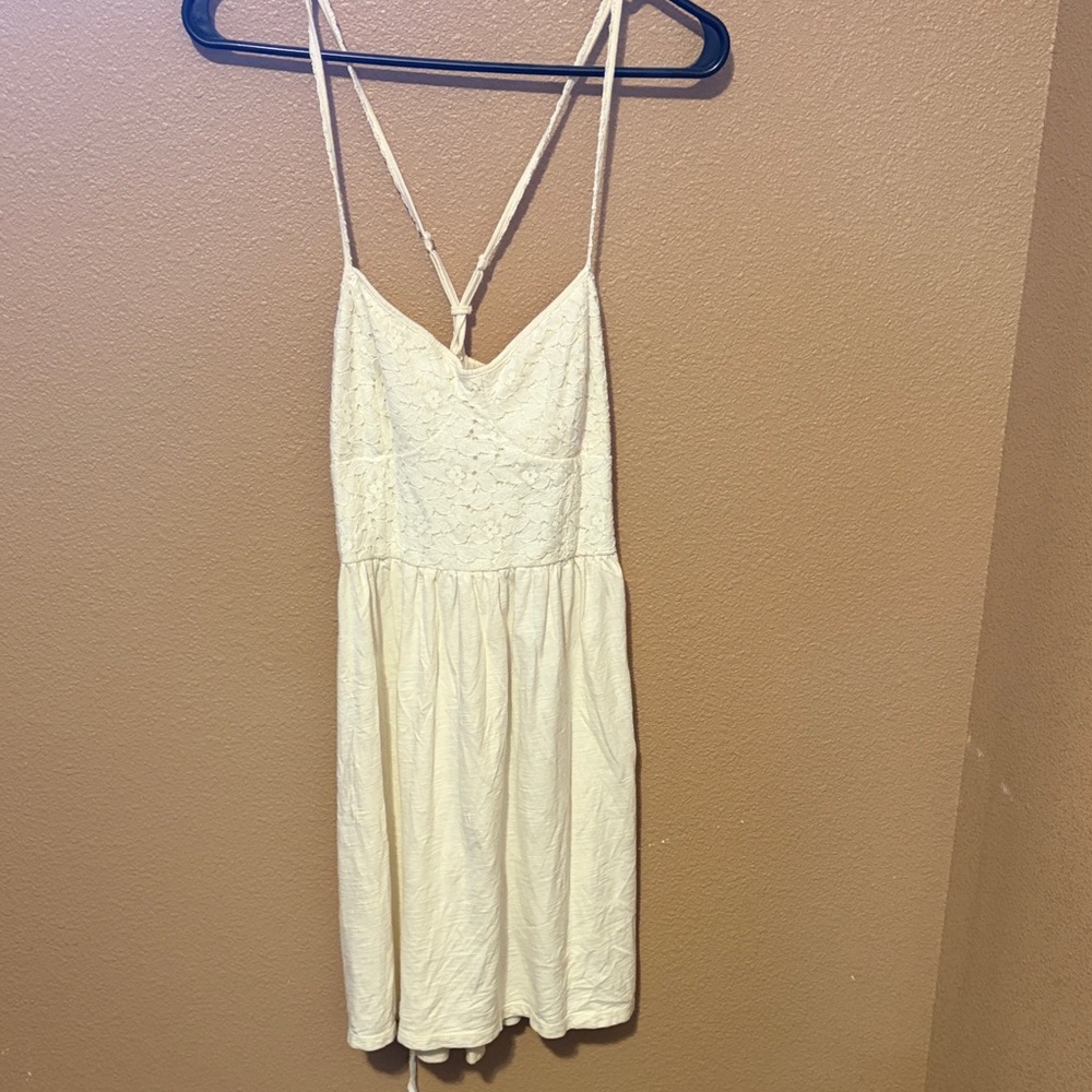 American Eagle Outfitters Cream Backless Dress